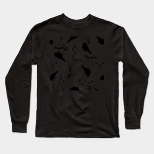 Mama Bird Pattern Long Sleeve T-Shirt